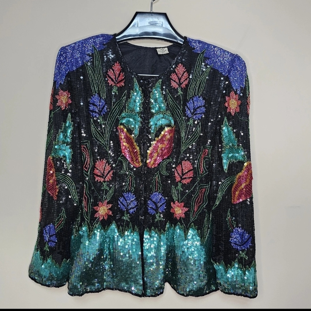 Colorful Sequin Embellished Blazer
